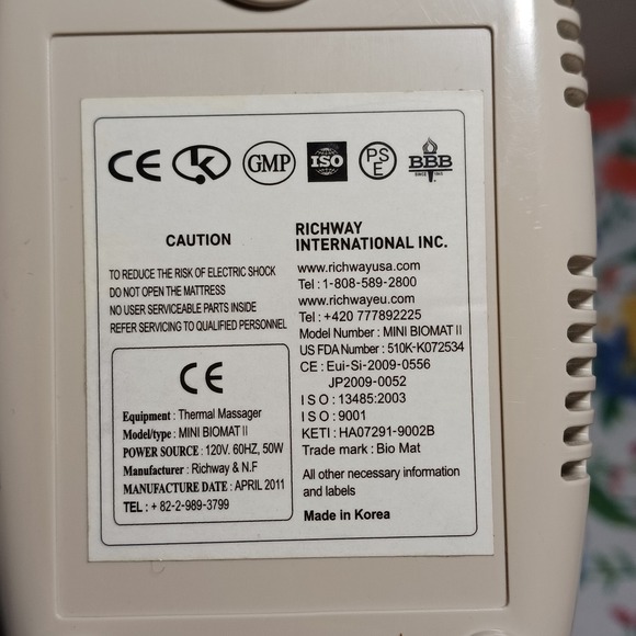 Ridgeway International thermal‎ massager remote mini Bio mat 3000MX - Picture 5 of 5